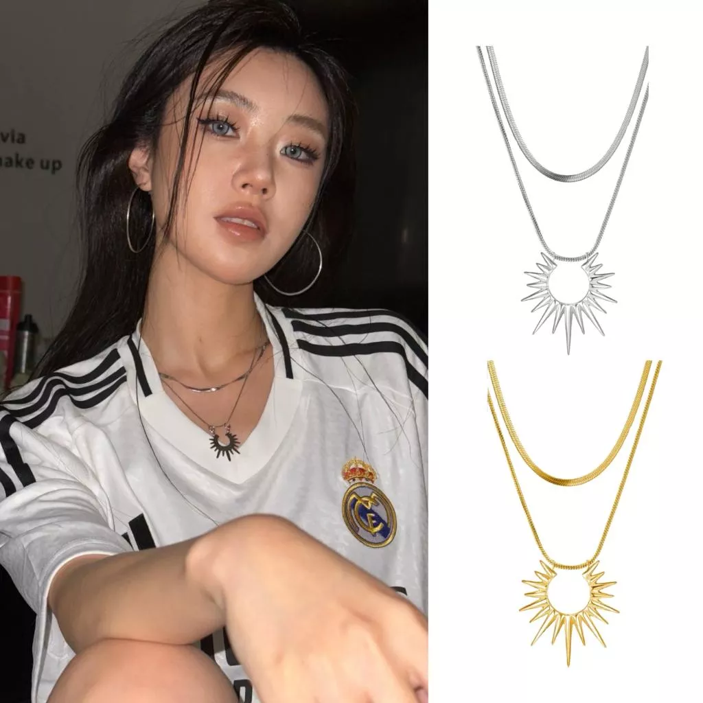 『老皮衣櫥』PSSUN 太陽花項鍊 項鍊 雙層項鍊 情侶項鍊 男生項鍊 女生項鍊 男生飾品 吊墜 個性 簡約 飾品 配飾