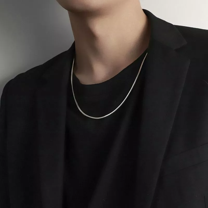 『老皮衣櫥』鈦鋼項鍊 方蛇骨鍊 鎖骨鍊 男生項鍊 女生項鍊 簡約 項鍊 抗過敏 不掉色 可碰水 百搭