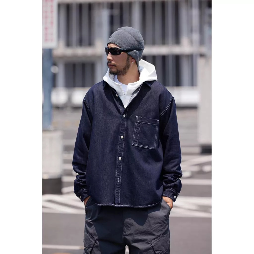 『老皮衣櫥』PS425 EVERFREE 25AW 萊賽爾 抗褪色 原色 日系 通勤 寬鬆 牛仔 襯衫 外套