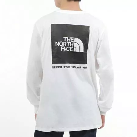 『老皮衣櫥』PSTNFWT01 現貨 The North Face Box NSE back print 薄長袖 白色