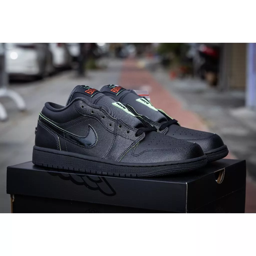 『老皮衣櫥』台灣公司貨 AJ1 Low SE Black Cat 黑綠 HM3690-001