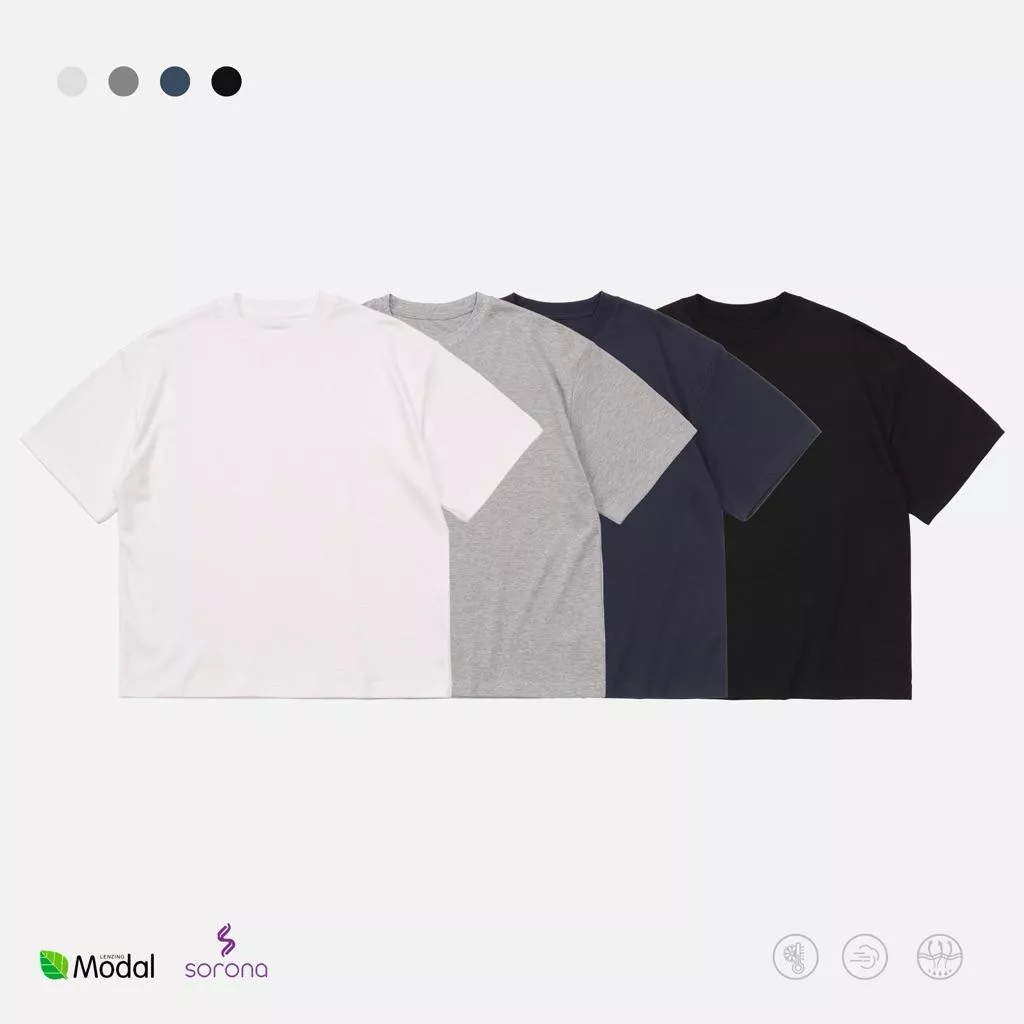 『老皮衣櫥』  Modal x Sorona PST125 科技面料 涼感抗皺短寬版短袖 高質感打底衣 不變形 素T
