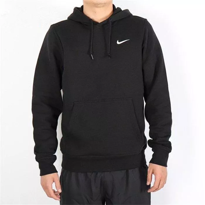 現貨 NIKE CLUB SWOOSH HOODED 刺繡 小勾 帽T 黑色 (男款) 916271-010