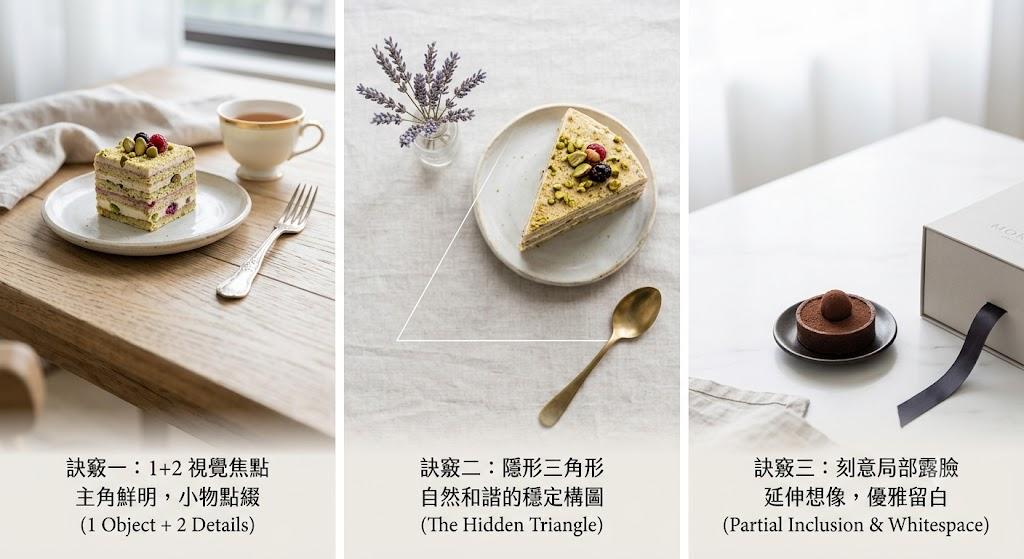 甜點照總是看起來很空？3個新手必學的質感陳列指南，拍出令人嚮往的生活感