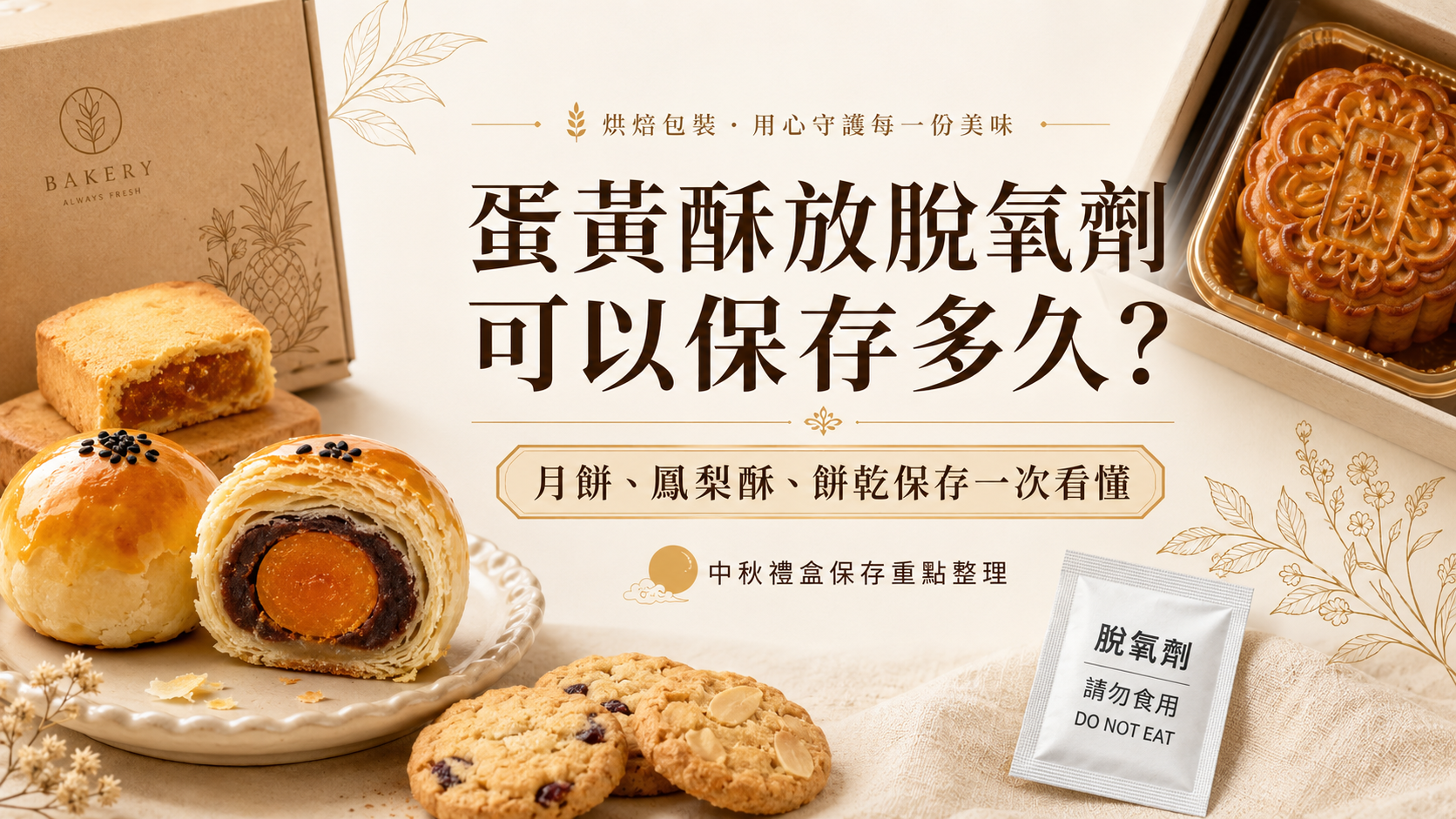 蛋黃酥放脫氧劑可以保存多久？月餅、鳳梨酥、餅乾保存一次看懂