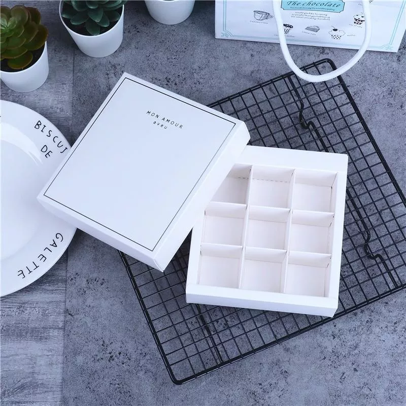 9/12粒白色巧克力盒  九宮格巧克力盒 巧克力包裝盒