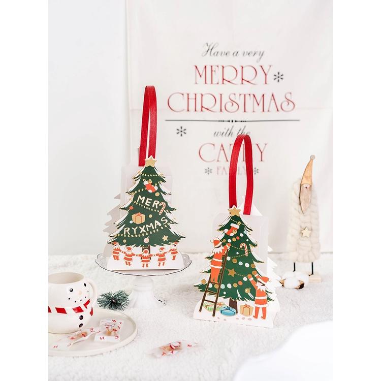 創意PET聖誕樹手提盒  聖誕包裝盒 聖誕餅乾盒 聖誕禮物盒 烘焙包裝盒  PET包裝盒