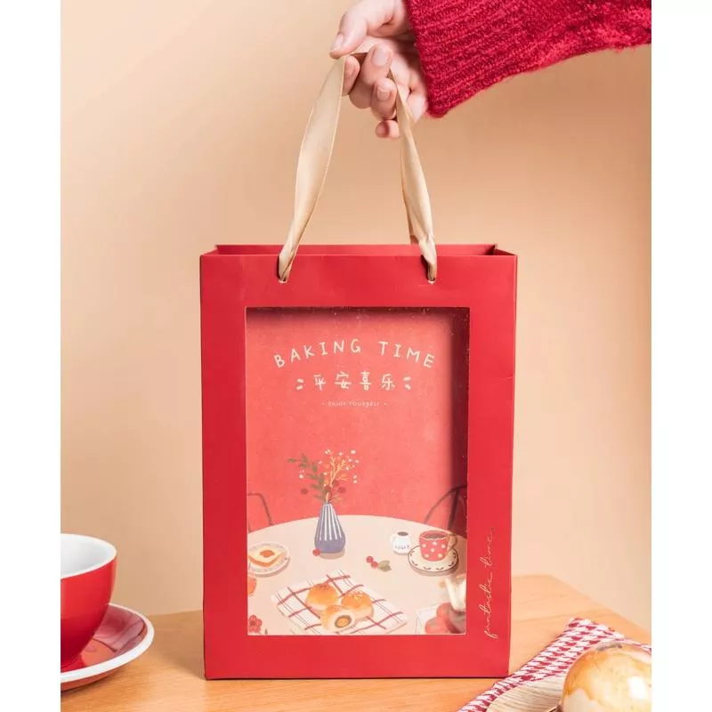 红色開窗提袋 新年手提袋 開窗提袋 紅色手提袋