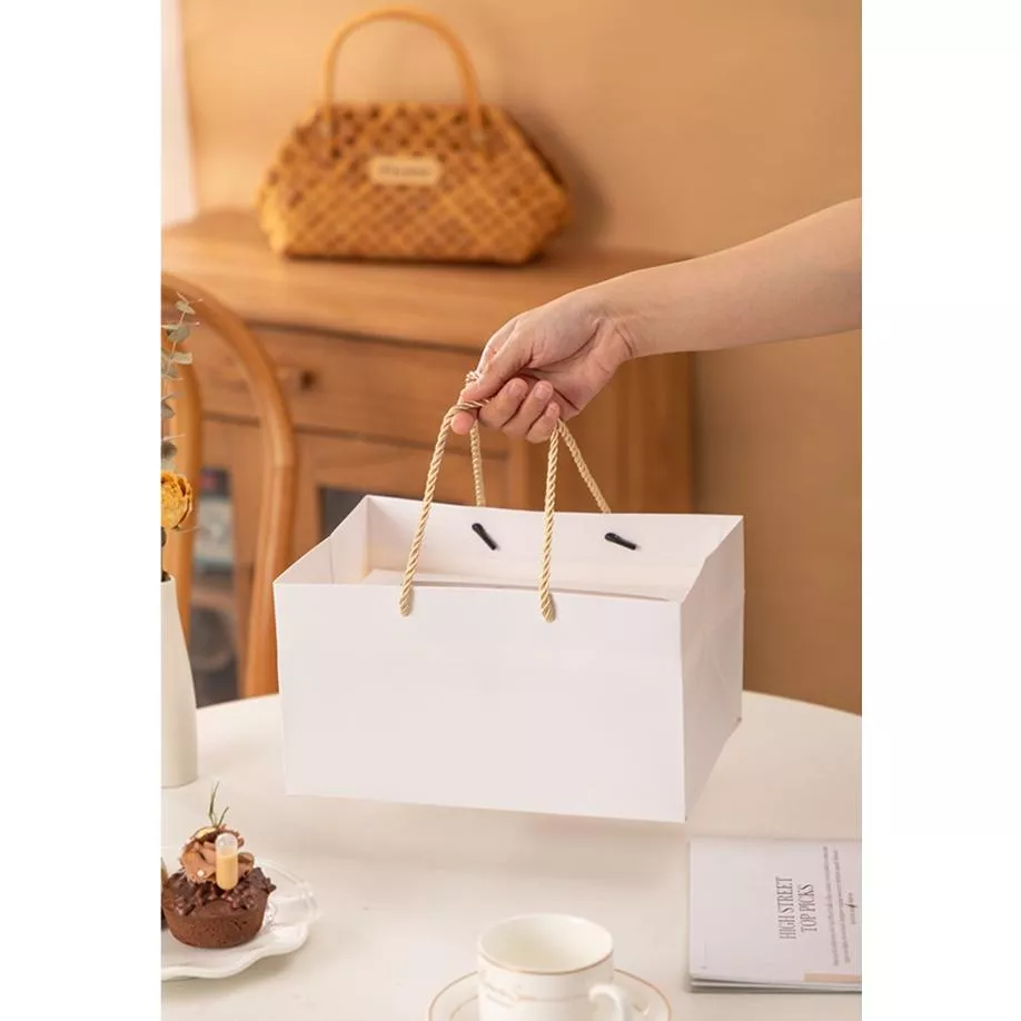 [現貨] 白色寬底提袋