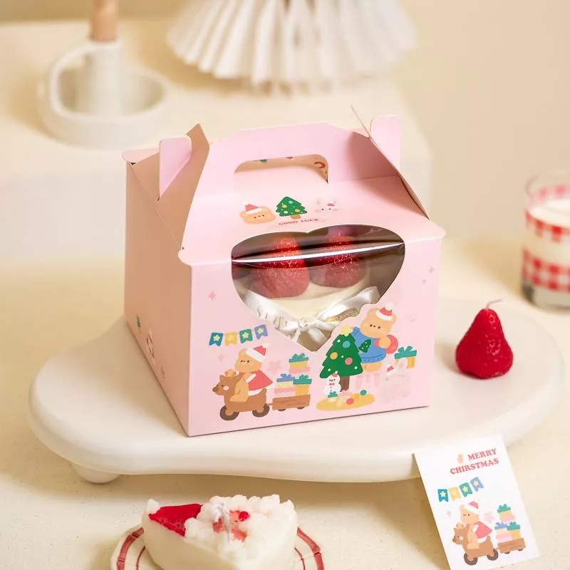 4-5吋聖誕卡通開窗蛋糕盒