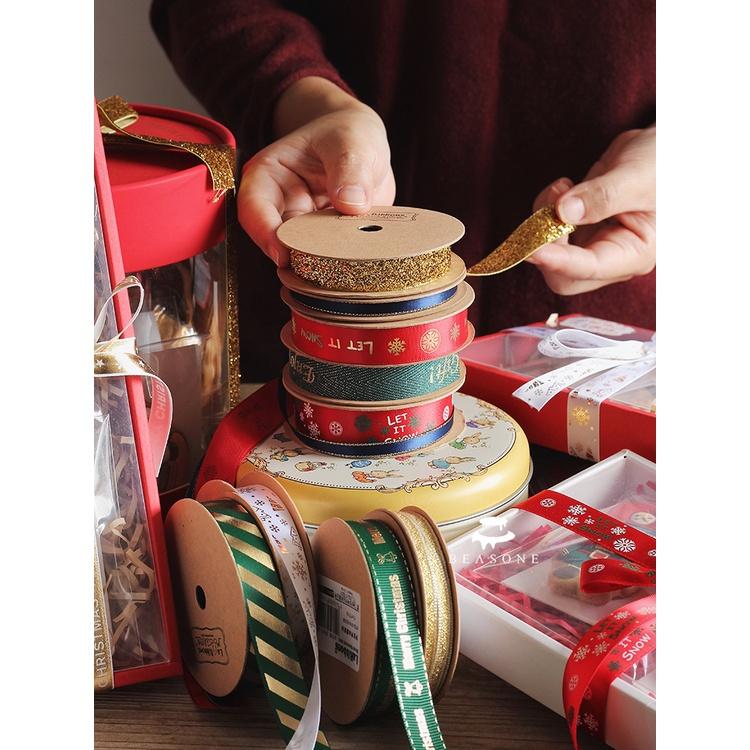 [現貨] 9mm/16mm聖誕緞帶 聖誕包裝緞帶 聖誕燙金緞帶 聖誕裝飾緞帶 聖誕禮物包裝