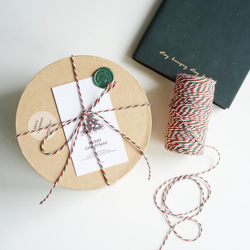 [台灣出貨] 50米/100米紅綠棉繩 聖誕緞帶 聖誕棉繩 聖誕包裝緞帶 聖誕棉繩 紅綠包裝繩