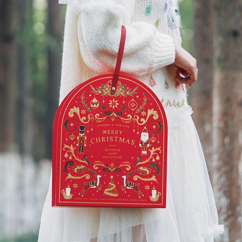 [現貨] 聖誕餅乾盒 聖誕手提盒 聖誕禮盒 手提聖誕包裝盒 6格聖誕餅乾盒 聖誕禮物盒 耶誕禮物盒