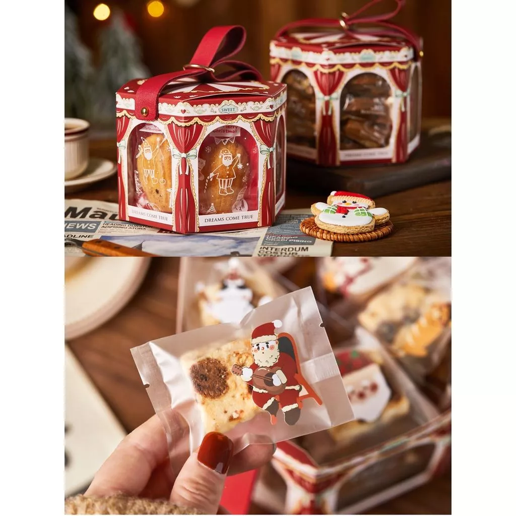 [5入裝] 聖誕包裝盒 聖誕禮物 聖誕八音盒  耶誕禮物 聖誕餅乾盒 新年餅乾盒 糖果包裝盒 餅乾包裝盒