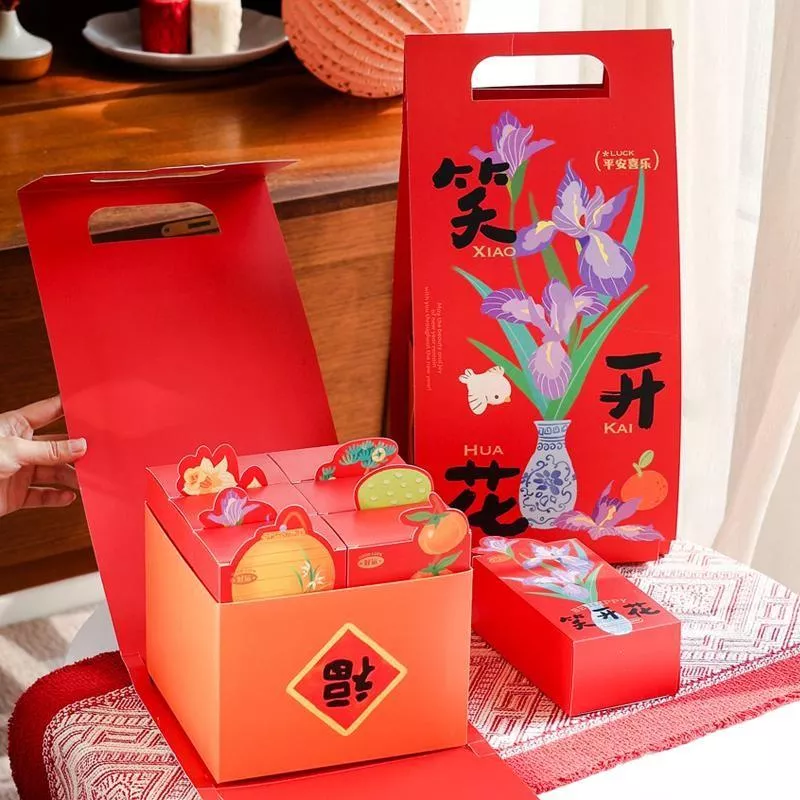 [JS文創] 新年手提盒 新年包裝盒 新年禮盒 蛇年禮盒 蛇年包裝盒 新年餅乾盒 新年伴手禮盒