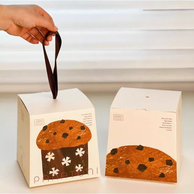 [JS文創] 潘娜托尼包裝盒 聖誕蛋糕包裝盒 蛋糕手提盒  PANETTONE 潘娜朵妮