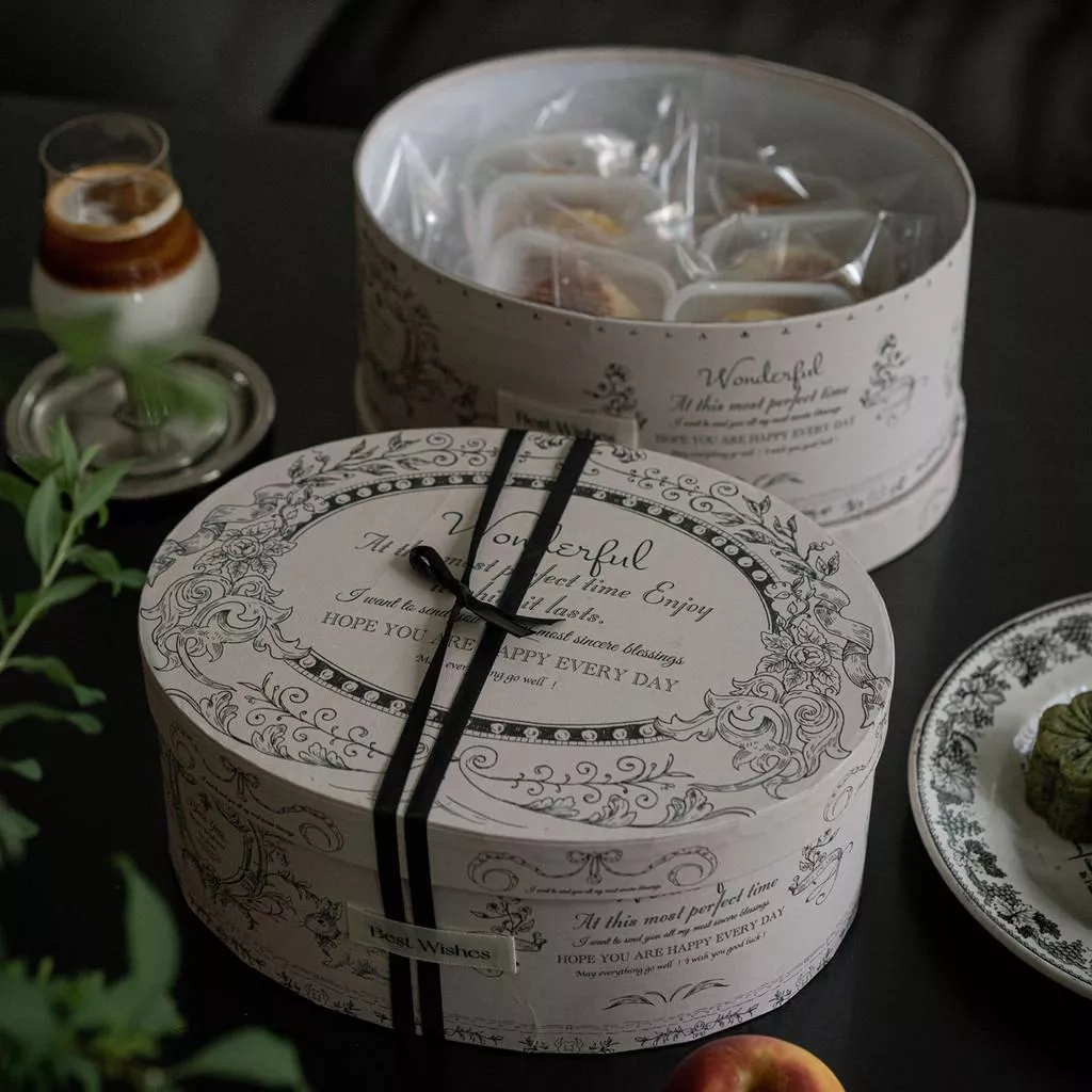 法式手繪橢圓硬盒