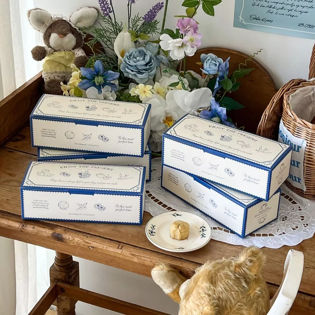 藍色甜點包裝盒