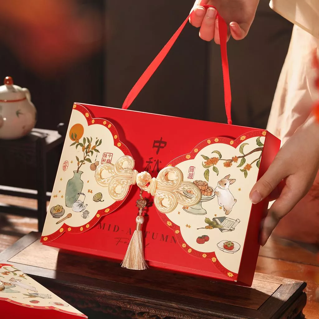 2025新款] 6粒紅色流蘇月餅盒