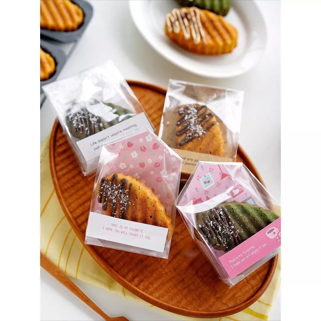 [JS文創] 日式餅乾袋 瑪德蓮包裝 蛋糕底托 外帶甜點袋  烘焙包裝袋 cotta餅乾袋 立體餅乾袋 餅乾底拖