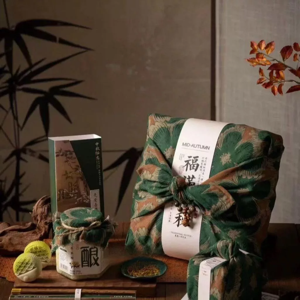 [JS文創] 日式方巾 包裹布 鐵盒包布 風呂敷 綠色方巾 和風包裝布 禮物布包 日式布巾 環保包裝 禮盒包裝布 布包裝