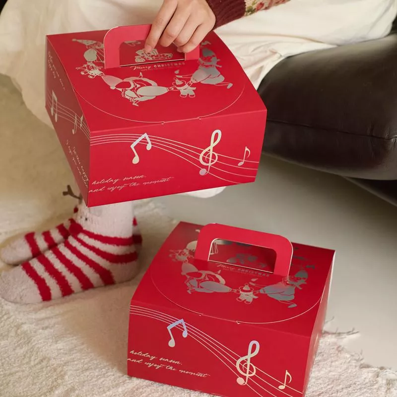 聖誕包裝盒 聖誕禮物盒 手提蛋糕盒 8吋蛋糕盒 手提包裝盒