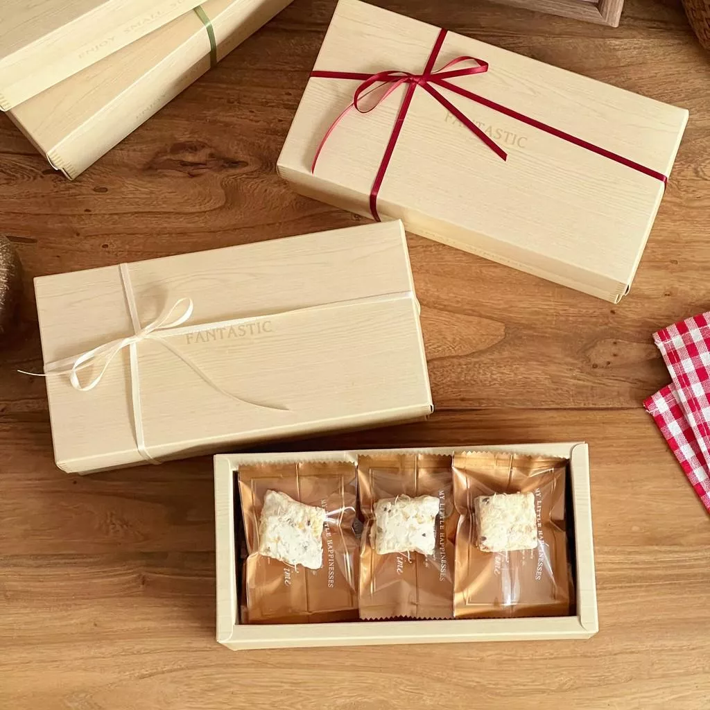 [JS文創] 餅乾包裝盒 木紋包裝盒 甜點包裝 伴手禮盒 烘焙包裝盒 