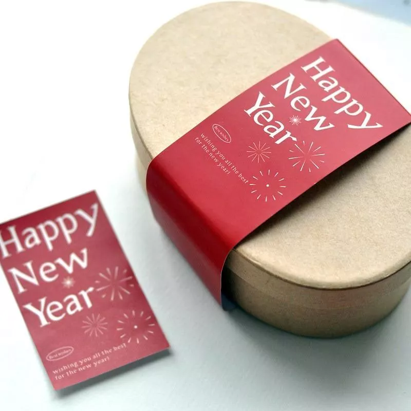 [JS文創] 新年貼紙 新年腰封 新年封套 新年包裝貼紙 新年圍邊 新年禮盒 新年包裝