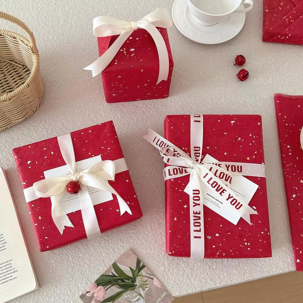 [JS文創] 雪梨紙 新年包裝紙  紅色包裝紙 紅色雪梨紙 亮片雪梨紙 聖誕包裝紙