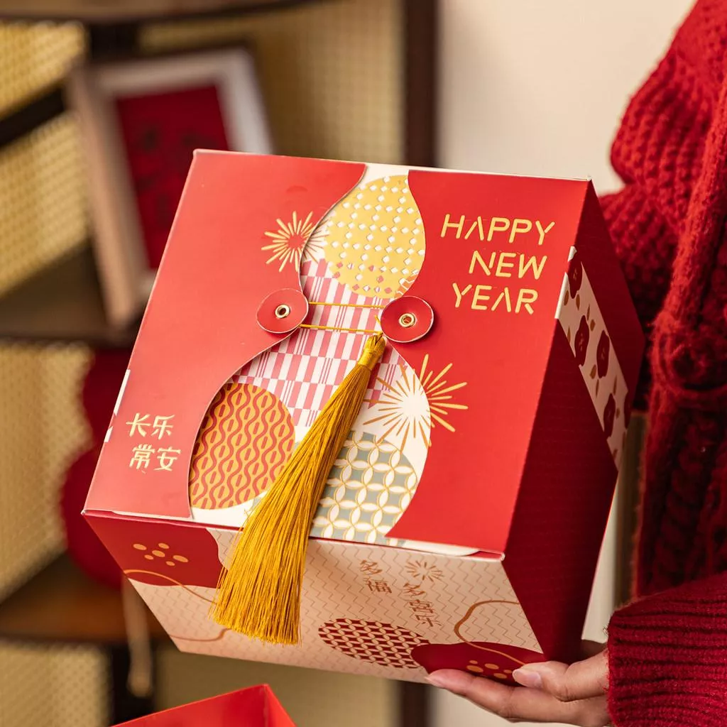 [JS文創] 2026新年包裝盒 新年禮盒 新年伴手禮盒  馬年禮盒  馬年包裝盒 餅乾包裝盒 