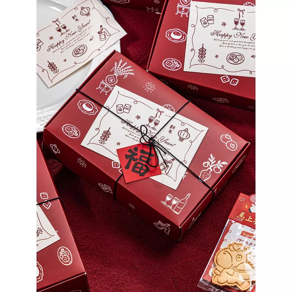 2026新年包裝盒 馬年包裝盒 6格餅乾盒 翻蓋餅乾盒 6格月餅盒 手繪餅乾盒 法式包裝盒