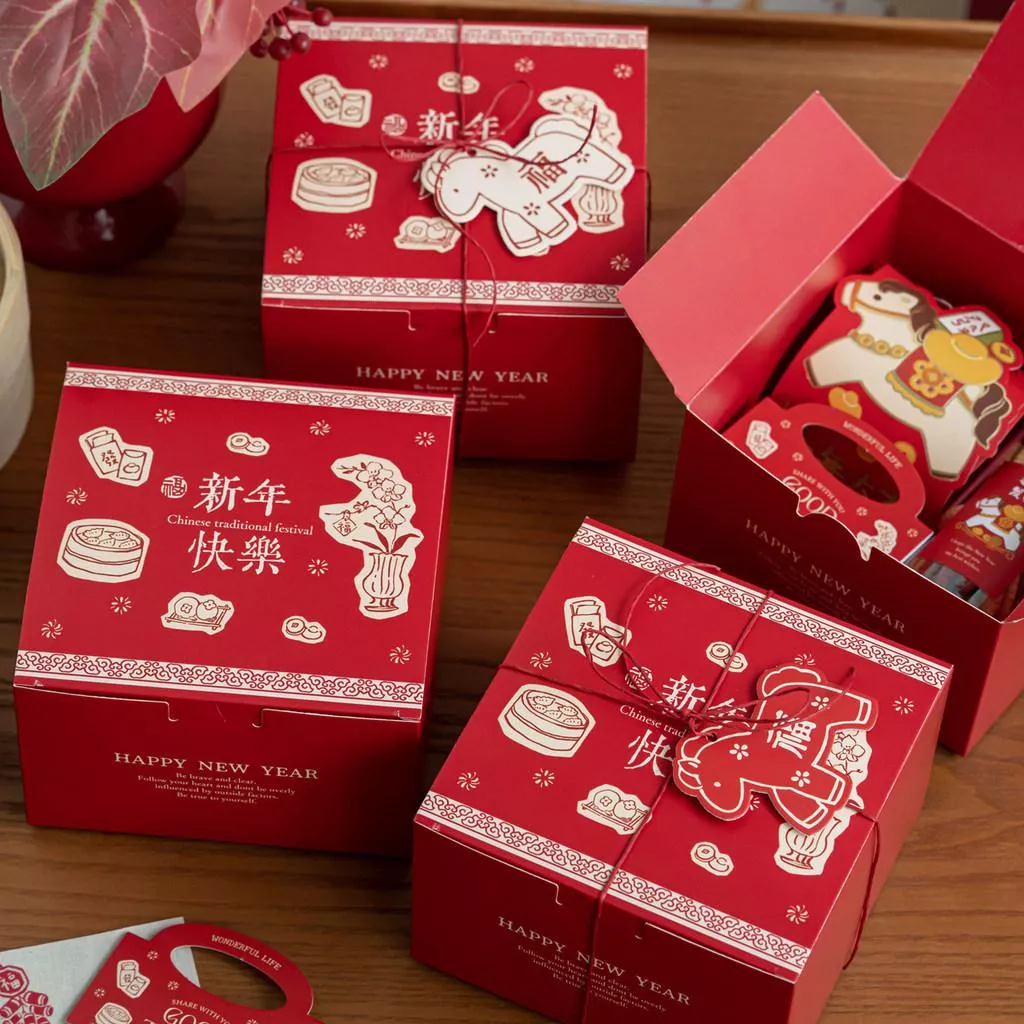 2026馬年包裝盒 糖果包裝盒 新年包裝盒 新年翻蓋盒 牛軋糖包裝盒 餅乾包裝盒 新年禮盒 手繪包裝盒
