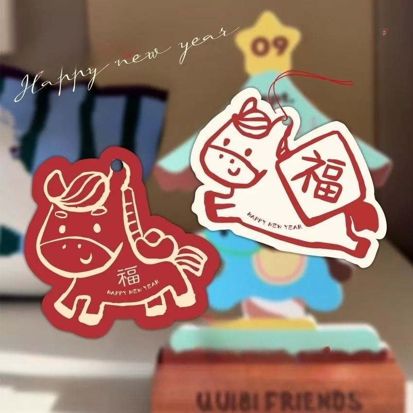 馬年吊牌 新年吊牌 2026新年吊卡 小馬吊牌 新年卡片