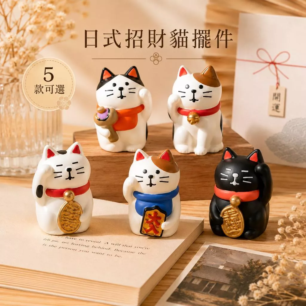 招財貓擺件 樹脂招財貓 桌面小物 開運擺飾 招財貓公仔