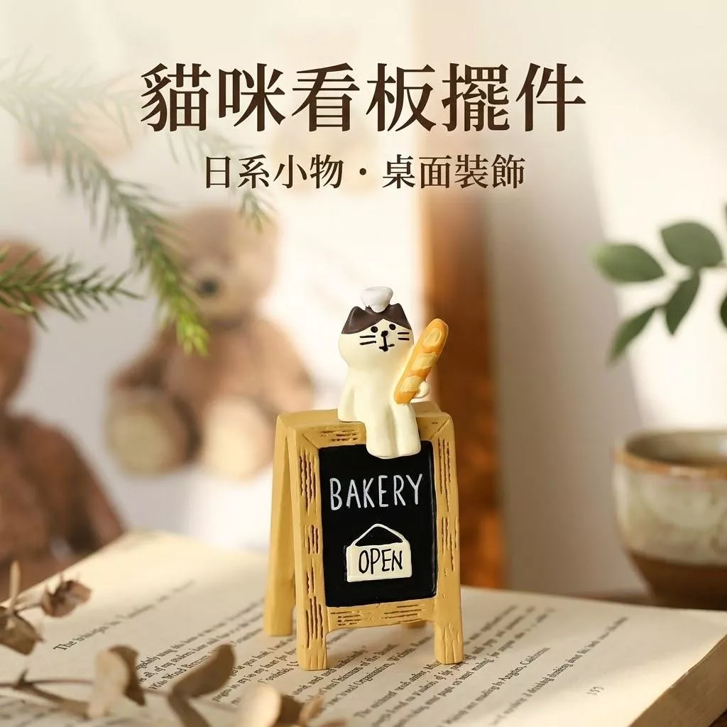 貓咪公仔  貓咪擺件 咖啡廳擺飾 桌面擺飾  麵包店小物 樹脂桌面裝飾 迷你咖啡店佈置擺飾