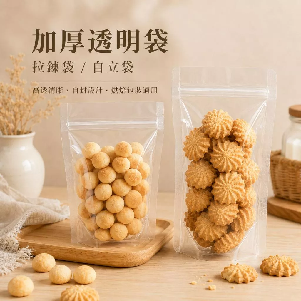 透明餅乾袋 透明自封袋  餅乾密封袋 餅乾包裝袋 透明夾鏈袋 加厚拉鏈袋 透明點心袋 零食密封袋