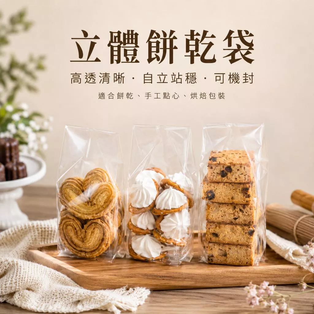 透明餅乾袋 餅乾包裝袋 立體餅乾袋 可麗露包裝袋 立體包裝袋 杯子蛋糕袋 馬林糖包裝袋