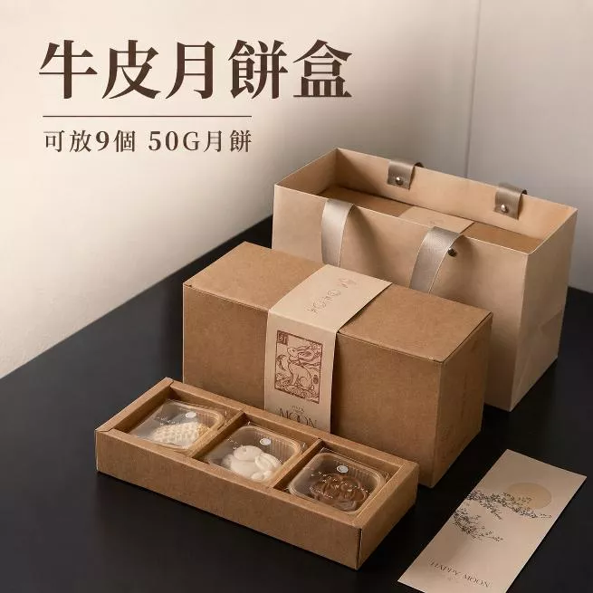 5入牛皮月餅盒 9格月餅盒 雙層月餅盒 9入月餅盒 蛋黃酥盒 9粒月餅盒