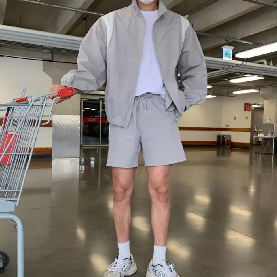 拼接配色尼龍套裝