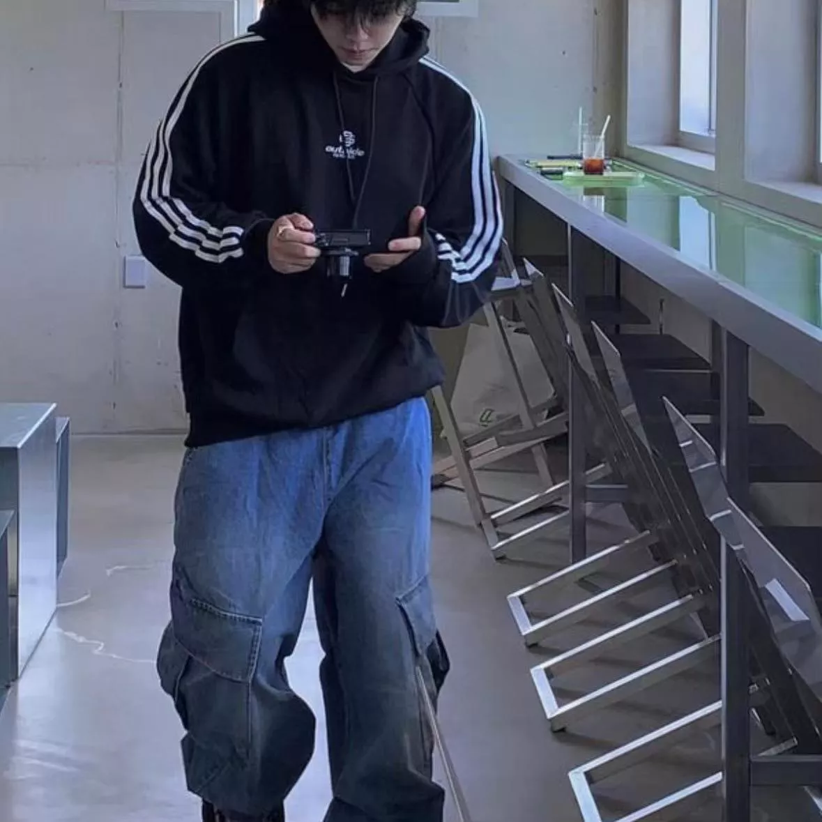 側大口袋後磅牛仔褲