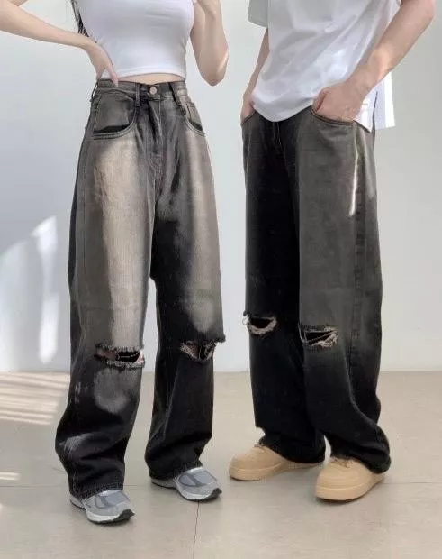 漸層刀割牛仔褲