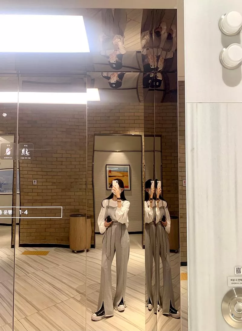 高腰闊腿吊帶褲