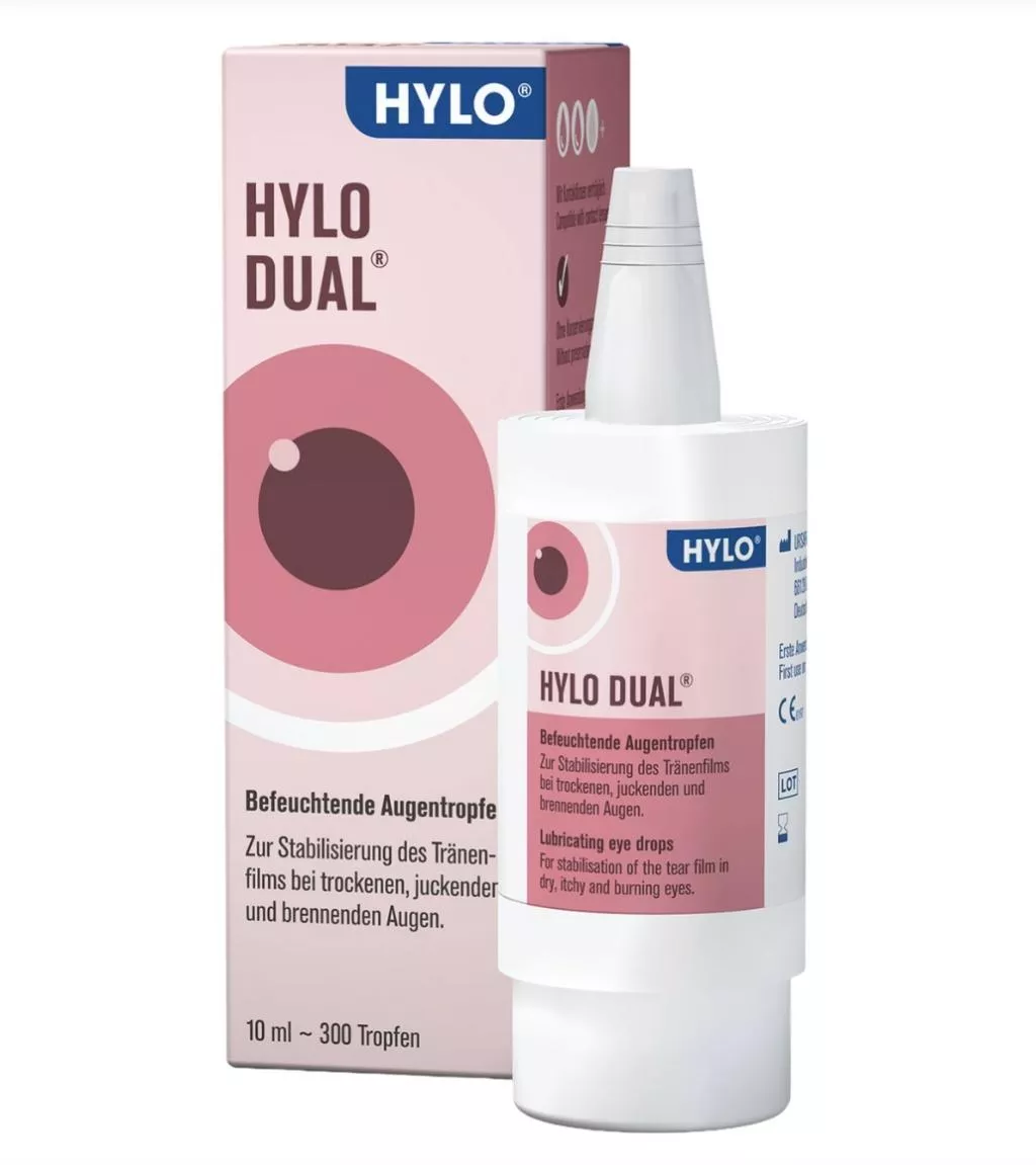 【德國】Ursapharm HYLO-Dual｜玻尿酸雙效抗敏保濕點眼液（粉紅盒）