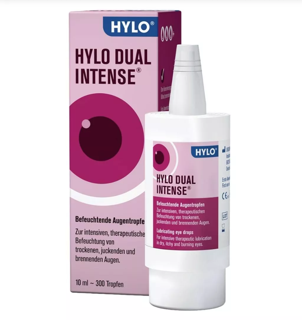 【德國】Ursapharm HYLO-Dual Intense｜高濃度玻尿酸雙效抗敏保濕點眼液（深粉紅盒）