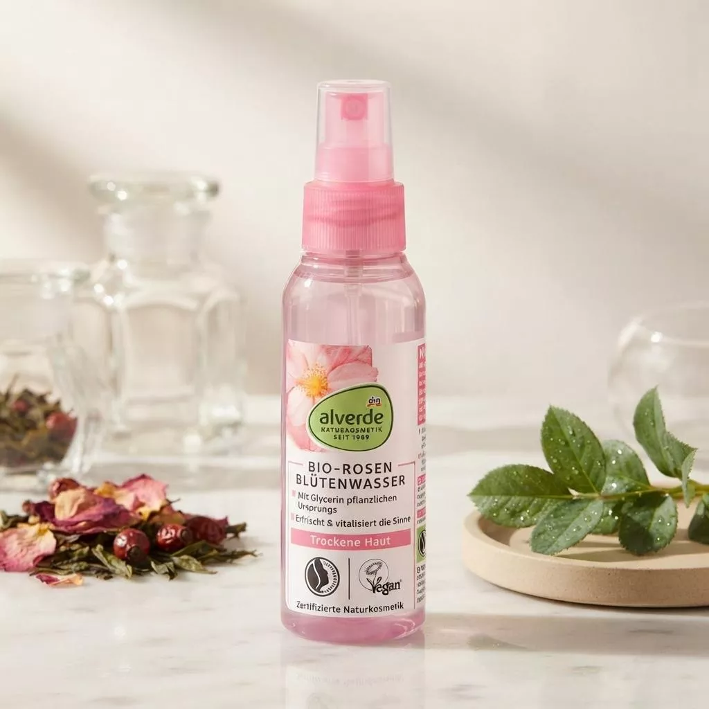 【德國】alverde NATURKOSMETIK｜天然有機玫瑰花瓣水保濕舒緩噴霧