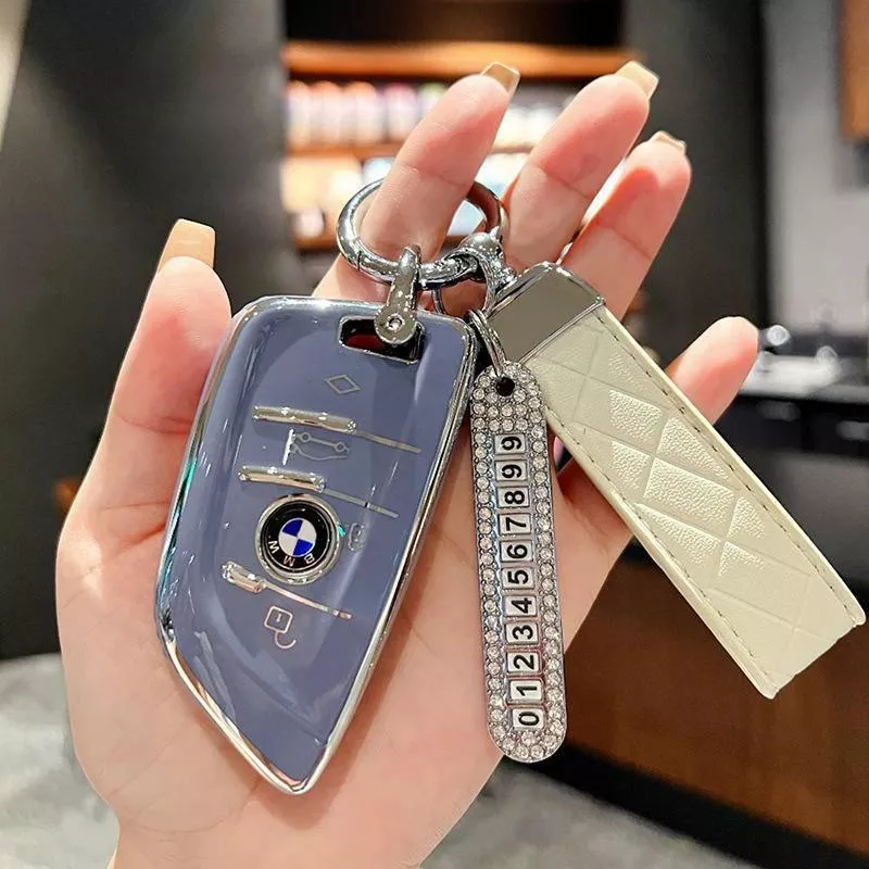 BMW刀鋒真皮鑰匙套 適用X1/X3/X5/3系列 防刮保護殼扣