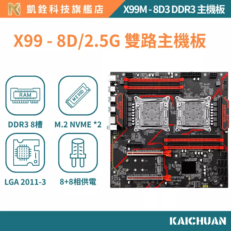 【 凱銓科技 】🔥現貨含稅開發票 全台免運 X99 8D3/2.5G 極致套組 X99雙路主機板 一年免費保固