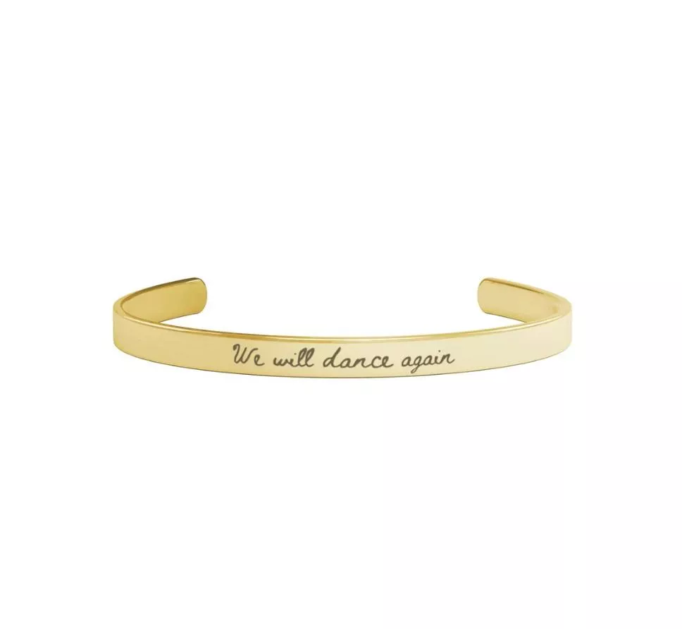 (草寫款)以色列不銹鋼手鍊 We Will Dance Again 手鍊 (內刻 Am Yisrael Chai)