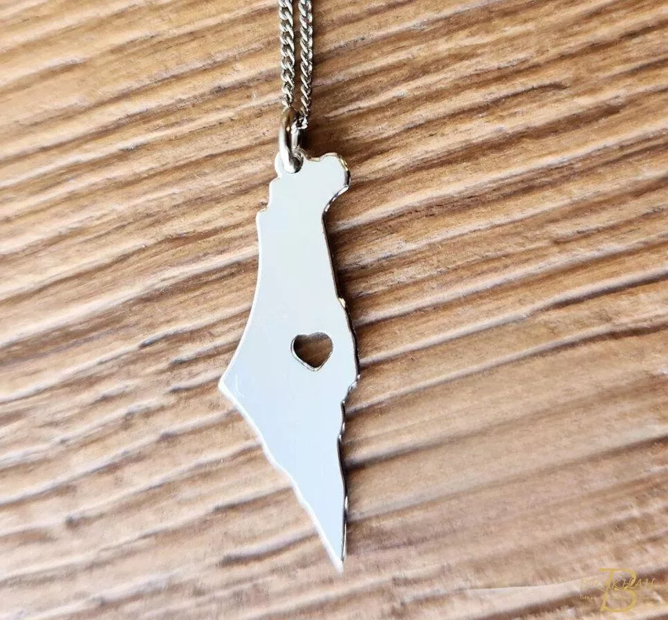 以色列地圖愛心項鍊