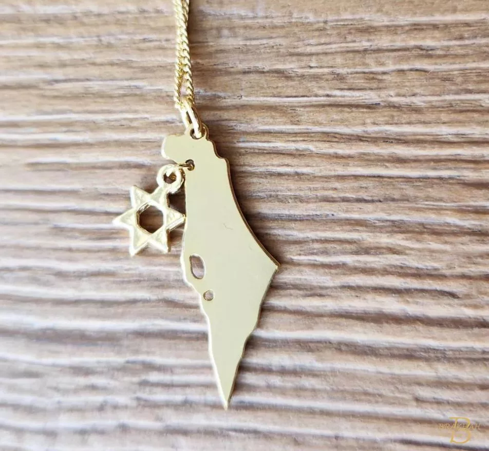 大衛之星以色列地圖項鍊